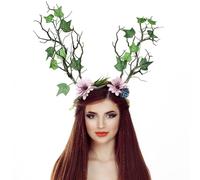 Abaodam Diadema Ramas de Árbol y Flores Simuladas para Fiesta y Festival, Cómoda de Poliéster y Plástico, Crea un Peinado Impresionante y Original