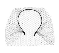 Abaodam Diadema Velo Malla Negra Strass, Accesorio Pelo Mujer para Boda y Fiesta, Tocado Ligero de Tela Diseño Jaula de Pájaro, Adorno Rostro Elegante para Eventos Obsequios