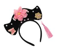 Abaodam Diadema Vintage Dinastía Qing para Mujer Accesorio Tradicional Chino Rosa con Flores Estilo Princesa Antigua para Fotografía Fiestas y Disfraces Hanfu
