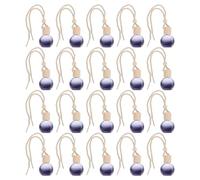 Abaodam Difusor Colgante de Aceites Esenciales para Coche, Botella de Perfume Redonda Negra Hilo de Algodón, Pack 20 Piezas, Adorno Decorativo para Ambientador Automotor