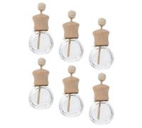Abaodam Difusor de Fragancias para Automóviles Clip Reutilizable, 6 Unidades de Vidrio y Madera, Fácil de Llevar, Adecuado como Regalos Día del Padre para Coche y Aire Acondicionado