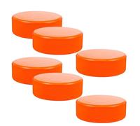 Abaodam Discos de Hockey de Espuma PU Naranja 7,6 Cm 6 Piezas, Discos Blandos para Interiores, Suministros de Hockey sobre Hielo, Entrenamiento y Práctica en Gimnasios y Pistas