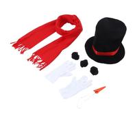 Abaodam Disfraz de Muñeco de Nieve Niñas Kit de Accesorios Invierno Gorro de Copa Bufanda Guantes y Nariz de Zanahoria Disfraz Navideño para Fiestas y Cosplay