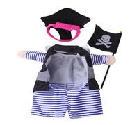 Abaodam Disfraz De Pirata para Mascotas Unisex para Mascotas Confección De Materiales Cómodos Sombrero De Fieltro para Gato Accesorios para Perros Disfraz De Fiesta para Gato