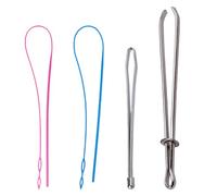 Abaodam Enhebrador de Cordón 4 Piezas Metal y Plástico para Ropa, Aparato de Roscado para Pantalones y Manualidades, Herramienta para Enhebrar Cordones y Costuras, Práctico y Duradero