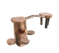 Abaodam Escalera de Madera para Hámster con Plataforma y Cueva para Esconderse, Juguete de Escalada para Jaula de Animales Pequeños, Adecuado para Ratas, Jerbos y Chinchillas