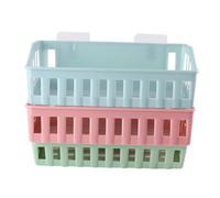Abaodam Estantes de Pared Color Azul sin Perforaciones Juego de 3 Material PP, Autodesagüe y Fácil Reubicación Almacenamiento Práctico para Baño y Cocina