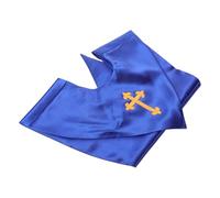 Abaodam Estola de Coro para Adultos Unisex en Forma de V, Reversible de Satén Azul Real con Bordado de Cruz Dorada, Bufanda Litúrgica para Iglesia y Ceremonias Religiosas