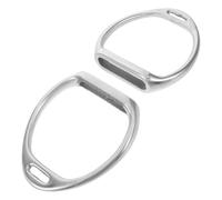 Abaodam Estribos para Silla de Montar Ecuestres de Acero Inoxidable Plateado, Par 1, Estribos de Ascenso Rápido Fijación Segura, Accesorios para Montar a Caballo para Adultos y Jóvenes,
