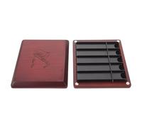 Abaodam Estuche de Cañas para Saxofón Tenor y Oboe, Caja Doble Cara de Madera Roja Protección, Almacenamiento Seguro para Uso en Conciertos y Ensayos