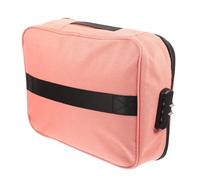 Abaodam Estuche Organizador de Archivos Ignífugo y Resistente al Agua Cerradura, Multicapa y Gran Capacidad para Oficina y Uso Escolar Color Rosa