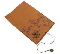 Abaodam Estuche para Lápices y Bolígrafos Retro de Material Sintético, Gran Capacidad, Portátil, Fácil de Limpiar, Diseño Mapa del Tesoro, para Viaje y Uso Diario
