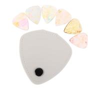 Abaodam Estuche para Púas de Guitarra con Funda de Cuero Sintético, 3 Púas Transparentes de Grosor Mixto para Guitarra Acústica, Eléctrica, Estuche Portátil para Organización
