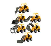 Abaodam Excavadora de Juguete Inercial para 6 Piezas de Modelo de Coche de Construcción de Plástico Duradero Colores Brillantes Juego Educativo de Vehículos de Ingeniería