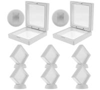 Abaodam Expositor de Monedas Flotante 8 Unidades Marco 3D 7X7X2 CM sin Base Base Circular Incluida Estuche de Almacenamiento para Colecciones Medallas y Joyas Organizador para