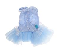Abaodam Falda Tutú para Mascotas Pequeña, Vestido Formal de Princesa para Perro y Gato, Tejido Liviano y Transpirable Azul Claro, Talla S (Pecho 35 Cm, Largo 25 Cm), Traje para Fiestas