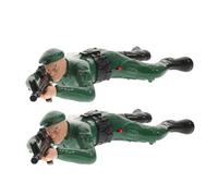 Abaodam Figuras de Acción Soldados de Juguete de Plástico Eléctricos Que Gatean, 2 Piezas Verdes sin Batería, Juguetes Interactivos Desarrollo y Juego Familiar