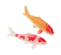 Abaodam Figuras de Peces Koi Artificiales para Acuario 2 Piezas, Modelo de Falso Miniatura, Decoración Realista para Peceras y Paisajes Acuáticos, Colores Rojo y Blanco, Escultura