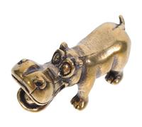 Abaodam Figurita de Hipopótamo de Latón para Decoración de Escritorio Adorno de Animales Miniatura Retro para Interiores para Sala de Dormitorio y Comedor