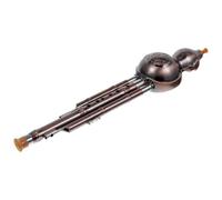 Abaodam Flauta de Calabaza Tradicional China Tono C Instrumento de PP Cobreado 3 Notas para Principiantes Paquete Estuche de Piel Adecuado para Práctica y Presentación Musical