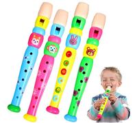 Abaodam Flauta de Plástico para 4 Piezas, 6 Agujeros, Colores Surtidos, Instrumento Musical Educativo para Escuela y Desarrollo Temprano, Juguetes Didácticos de Viento y Color Aleatorio
