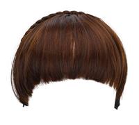 Abaodam Flequillo Frontal Falso Francés Sola Pieza, Color Castaño Claro, Fibra de Seda Resistente al Calor, Flequillo Natural Femenino para Embellecer Rostro y Uso Diario