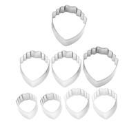 Abaodam Floral 8 Piezas Molde Cortador en Forma de Pétalo de Acero Inoxidable, Molde de Pétalos para Cerámica, Plata, para Arcilla Polimérica y Manualidades