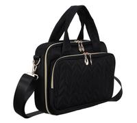 Abaodam Funda para Biblia Negra de Poliéster con Múltiples Compartimentos, Correa Ajustable y Bolsillo con Cremallera Adecuado para Viajes y Estudio