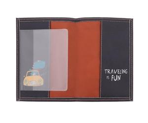 Abaodam Funda para Pasaporte de Cuero Sintético PU Diseño de Dibujos Animados de Dinosaurios y Cocodrilos, Organizador Compacto para Tarjetas y Documentos, Adecuado para Viajes, Color