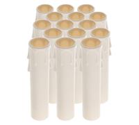 Abaodam Fundas de Plástico para Velas 15 Piezas, Mangas Protectoras de Color de 30x100 Mm Forma de Lágrima para Candelabros, Cubiertas para Portalámparas, Uso en Decoración del Hogar