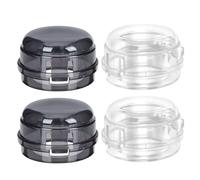 Abaodam Fundas Protectoras para Mandos de Cocina de Gas Set de 4 Unidades 2 Blancas 2 Negras Resistentes al Calor Grasa Protectores de Seguridad Translúcidos para Estufa de Gas