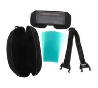 Abaodam Gafas de Soldar Lentes Autoajustables Negras ABS | Montura Ligera Envolvente, Resistentes al Calor, con Película Protectora Reemplazable, Estuche Incluido para Soldadores