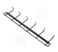 Abaodam Ganchos Adhesivos para Pared sin Taladro, Organizador de Cocina Negro 6 Ganchos, Barra Multiusos para Utensilios y Toallas, Almacenamiento sin Marcas para Cocina y Baño