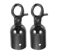 Abaodam Ganchos de Extremo de Cuerda Catenarias de Aleación de Zinc Negro para Barandillas, Reutilizables y Fáciles de Instalar en Aeropuertos y Exposiciones, Pack de 2 Piezas