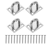 Abaodam Ganchos para Colgar Hamacas de Acero Inoxidable 304, Soporte de Pared M8 4 Piezas y 16 Tornillos, Resistente Intemperie para Hamacas de Interior y Exterior, Montaje Fácil