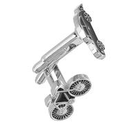 Abaodam Gemelos de Camisa para Hombre en Acero, 2 Piezas Motivos de Bicicleta y Coche en Negro, Resistentes y Cómodos para Eventos Formales y Bodas