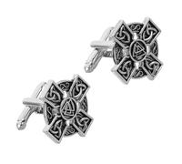 Abaodam Gemelos Masculinos de Metal Vintage Patrón Cruzado Retro, Juego de 1 Par de Botones de Puños para Camisa de Traje, Accesorios para Esmoquin y Ocasiones Formales