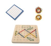 Abaodam Geoboard de Madera para Herramienta Educativa Matemática Tablero de Clavos Creativo Didáctico de Geometría para Primaria
