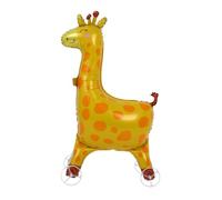 Abaodam globo jirafa animal global globos metalizados con estampado animal decoraciones de fiesta de jirafa globos con tema de la selva globos de granja película de aluminio Amarillo