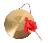 Abaodam Gong de Cobre Portátil Martillo Instrumento de Percusión Tradicional Vibrante para Alerta y Decoración Actuaciones y Colecciones