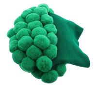 Abaodam Gorro de Punto Verde con Forma de Brócoli y Pompón Grande, Gorro Divertido para Cosplay, Sombrero de Disfraz Navideño, Accesorio Cálido Fiestas de Invierno