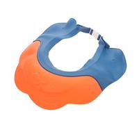 Abaodam Gorro para Lavar Cabeza Infantil Protector de Oídos y Ojos para Baño de Bebés y Gorra Ducha Ajustable Rojo y Azul