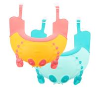 Abaodam Gorros de Ducha Ajustables para Ñiño 0-12 Años Visera Protectora para Champú y Agua Silicona Segura Antideslizante Pack 2 Piezas Amarillo y Verde para Baño Infantil