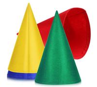 Abaodam Gorros de Fieltro en Forma de Cono 4 Piezas Sombreros de Enano Multicolor Rojo Amarillo Verde Azul para Disfraces Fiestas de Cumpleaños Halloween y Navidad Accesorio de