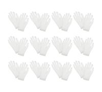 Abaodam Guantes de Algodón Blanco para Trabajar y Manos Secas, 12 Pares, Transpirables y Flexibles, Ideales para Ocasiones Formales y Cuidado Nocturno