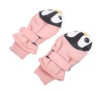 Abaodam Guantes de Esquí Impermeables, Manoplas Cálidas de Invierno Forro Grueso, Diseño de Dibujos Animados en Color Rosa, Protección contra Frío y Viento para Actividades al Aire