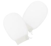 Abaodam Guantes Exfoliantes Corporales de Rayón Blancos 2piezas para Baño y Ducha, Diseño Ligero Rayaduras, Ideales para Eliminar Células Muertas y Cuidar la Epidermis del Cuerpo