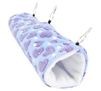 Abaodam Hamaca Colgante para Hámster y Mascotas Pequeñas de Peluche, Cama de Descanso Cálida y Gruesa para Invierno, Nido Túnel en Color Púrpura Corazón, Accesorio para Jaulas de Hurones