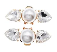 Abaodam Hebillas de Zapatos de Mujer Doradas Gemas de Imitación Clips Decorativos para Tacones Altos Accesorios Desmontables para Zapatos de Boda y Fiestas Par 1 Unidad