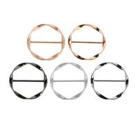 Abaodam Hebillas Metálicas Redondas para Camiseta y Bufanda, Pinzas Ajustables de Aleación 5 Piezas en Colores Brillo Oro, Oro Mate, Plata Brillo, Plata Mate y Negro para Sujetar